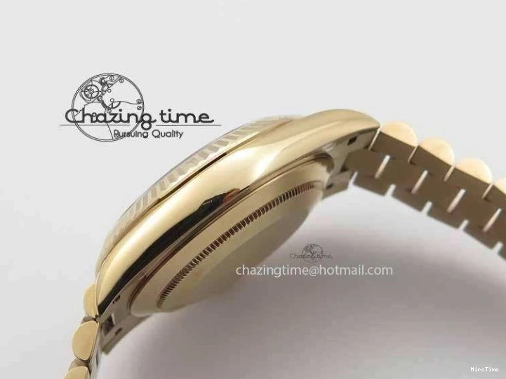 MiroTime 0318 Sophisticated Day-Date 40mm 228239 RG Noob 1:1 Best Edition Brown Roman Dial On RG President Bracelet A 3707